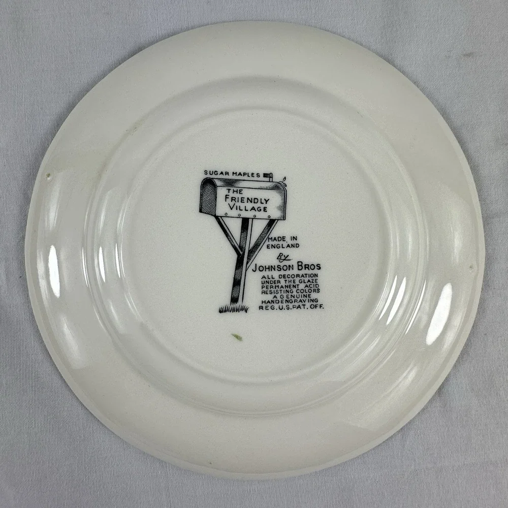Vintage 4 Johnson Bros Plates Friendly Village Sugar Maples Bread & Butter 6